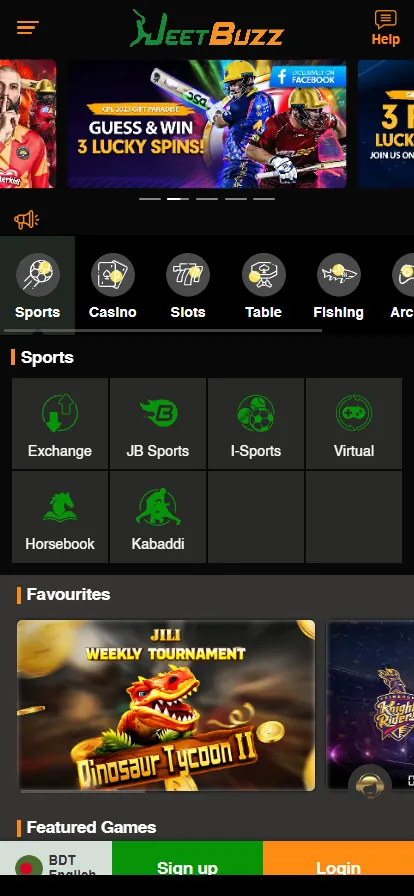 jeetbuzz app homepage